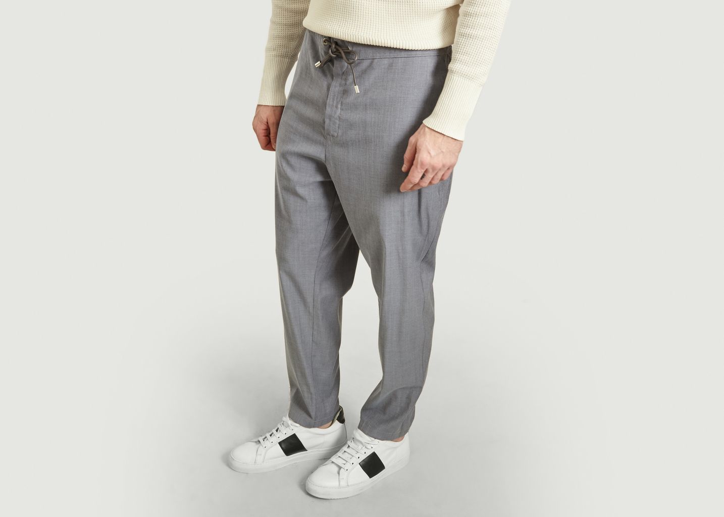 Elasticated waist wool trousers - Rue Begand