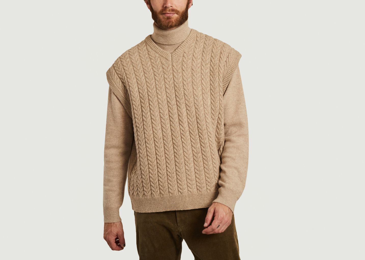 Pull sans manche à torsades en laine Wyatt - Samsoe Samsoe