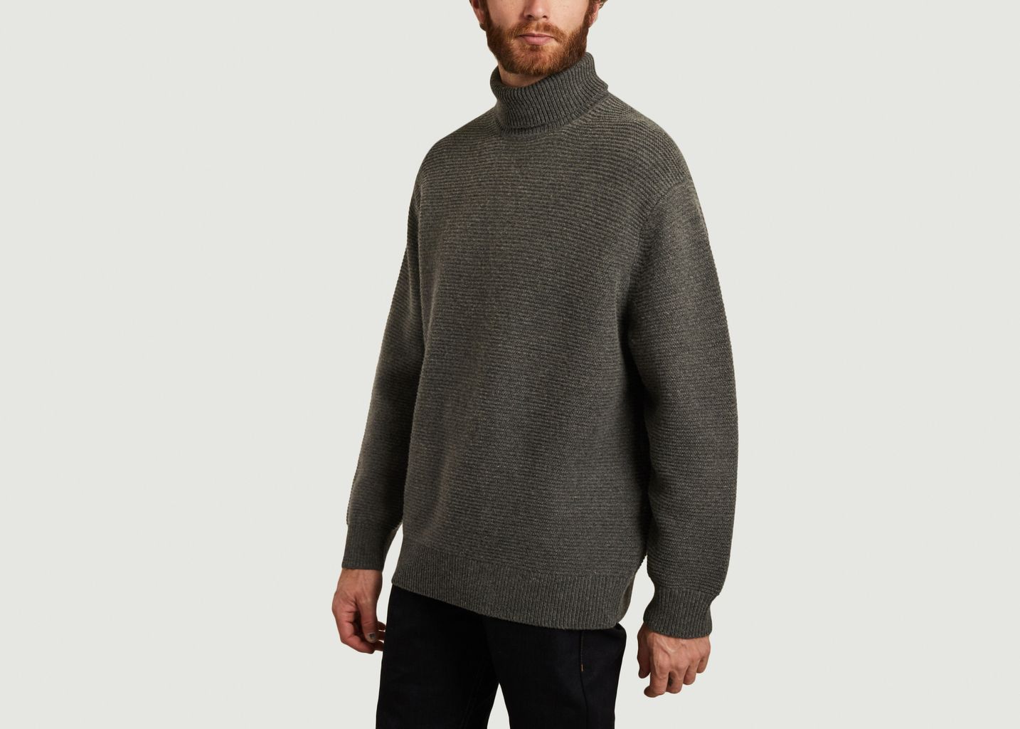 Pull col roulé coupe relax en laine et coton Colton - Samsoe Samsoe
