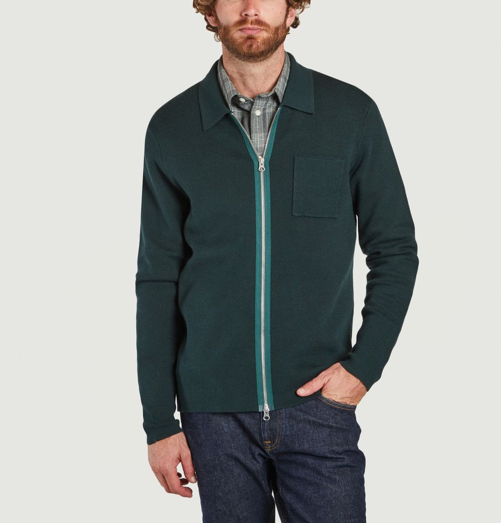 Guna x zip cardigan 10490 Scarab Fir 