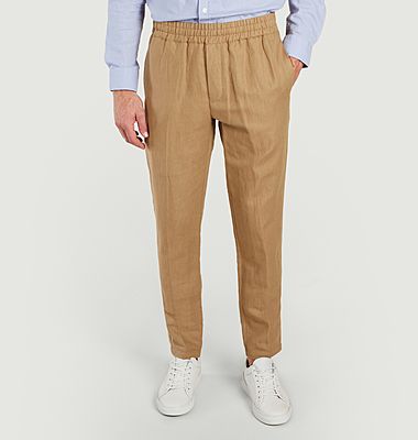 Slim-fit cotton and linen pants Smithy