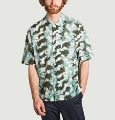 Ayo short sleeve cotton and linen tie and dye shirt