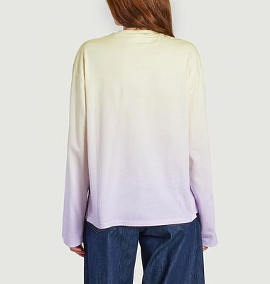 Loose fitting long sleeve t-shirt in Cherry gradient
