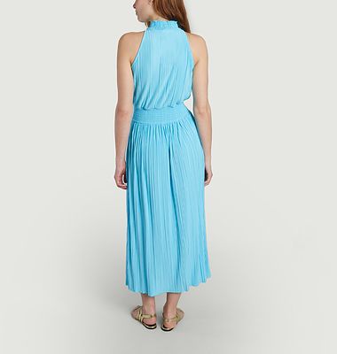 Uma sleeveless pleated maxi dress
