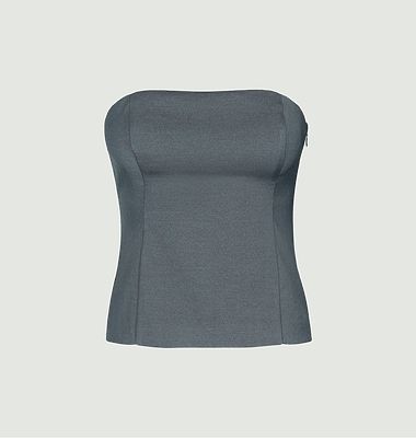 Plain bustier top with smocked back Elyn