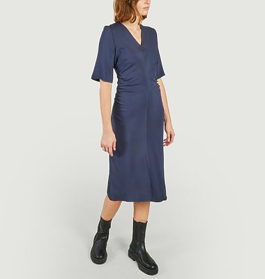 Short-sleeved fitted midi evening dress Samailey
