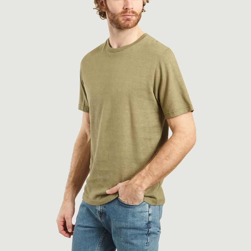 Soldes T-Shirt En Chanvre Et Coton Ballum Khaki Samsoe ...