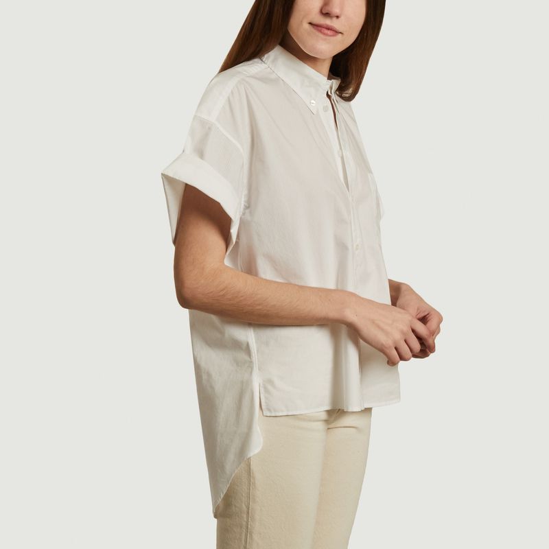 Helena Emb oversized short sleeves embroidered back shirt - Sarah de Saint Hubert