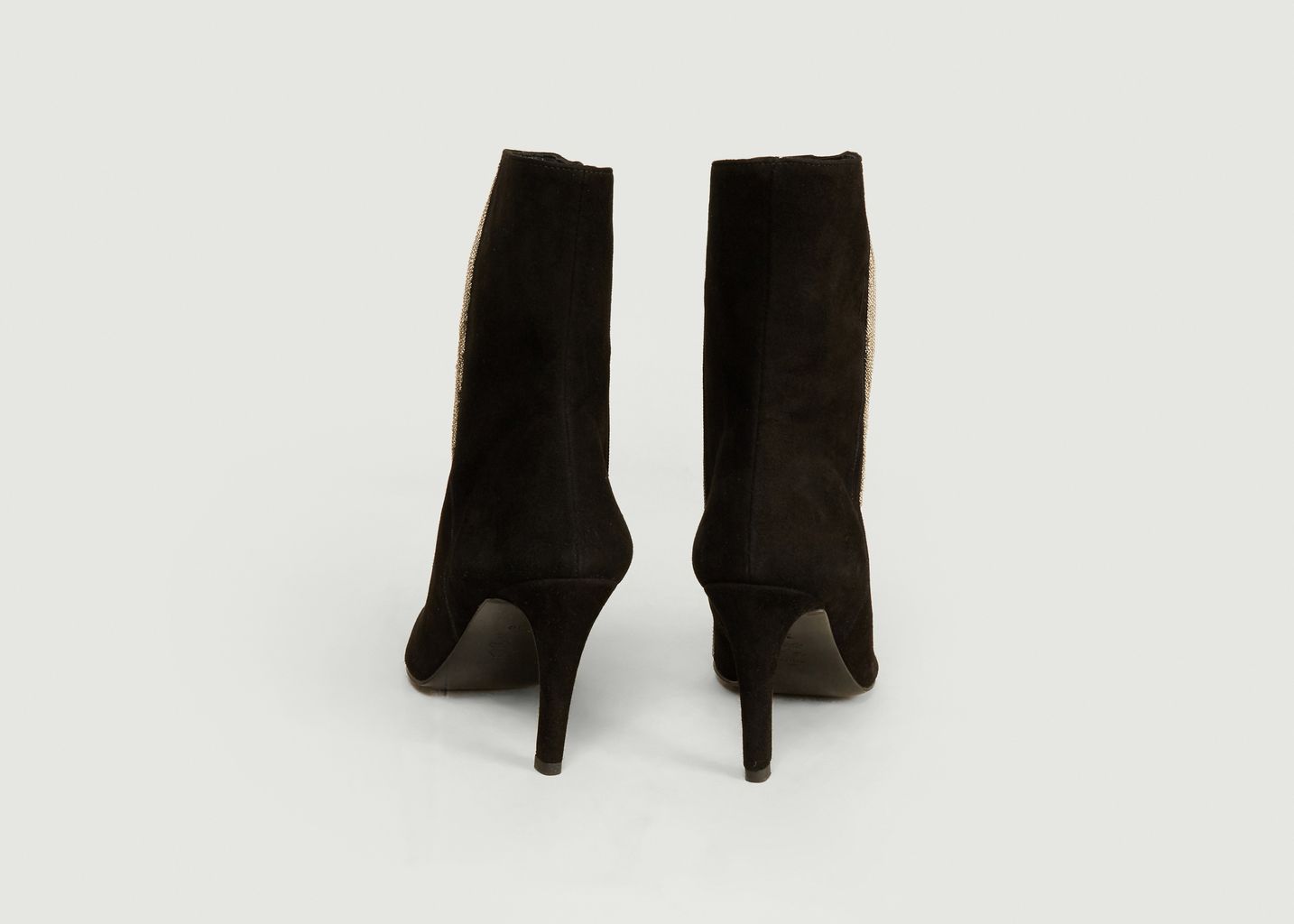 Frankie suede leather and chain boots - Sarah de Saint Hubert