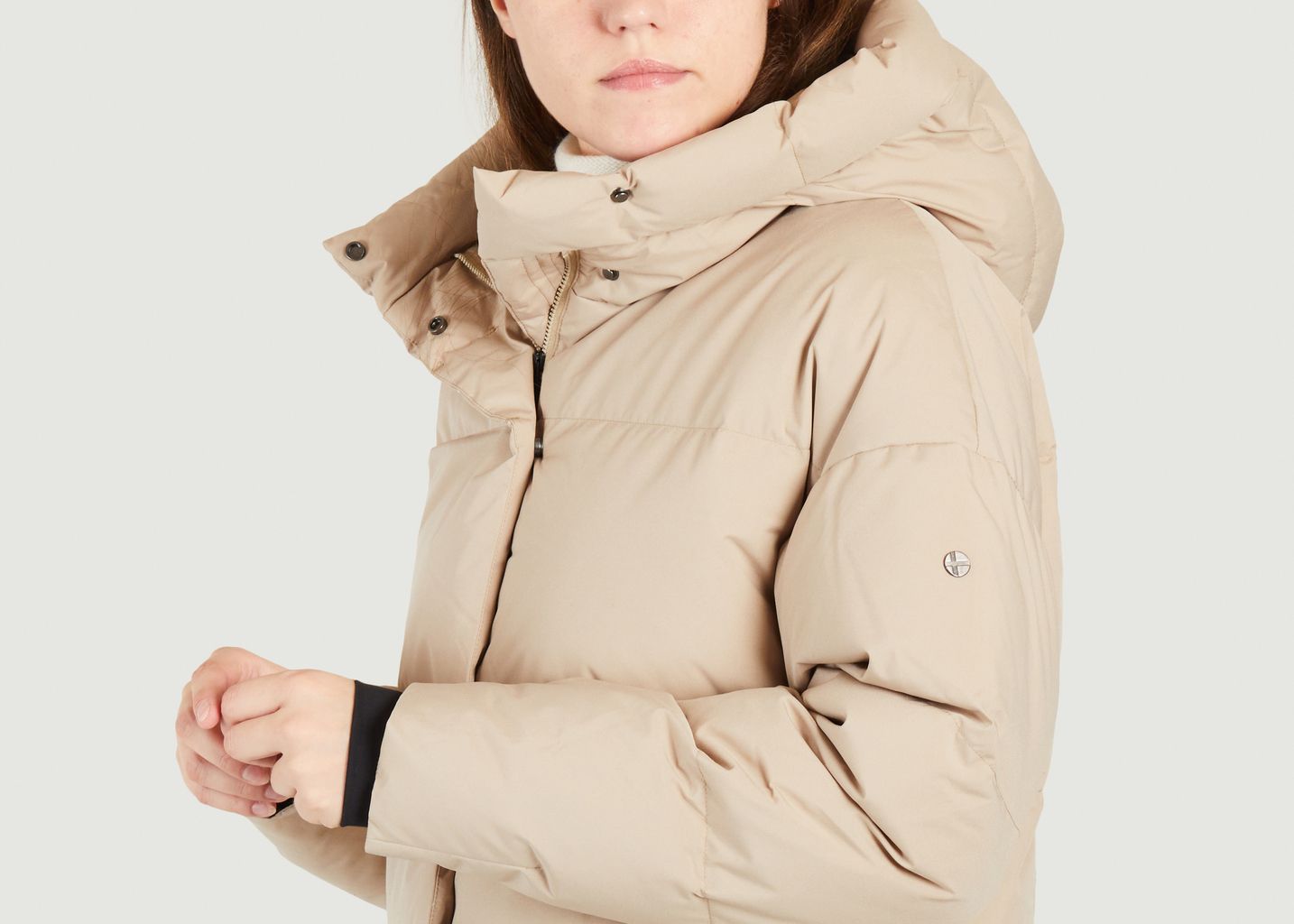 Long loose-fitting hooded down jacket Swell - Scandinavian Edition