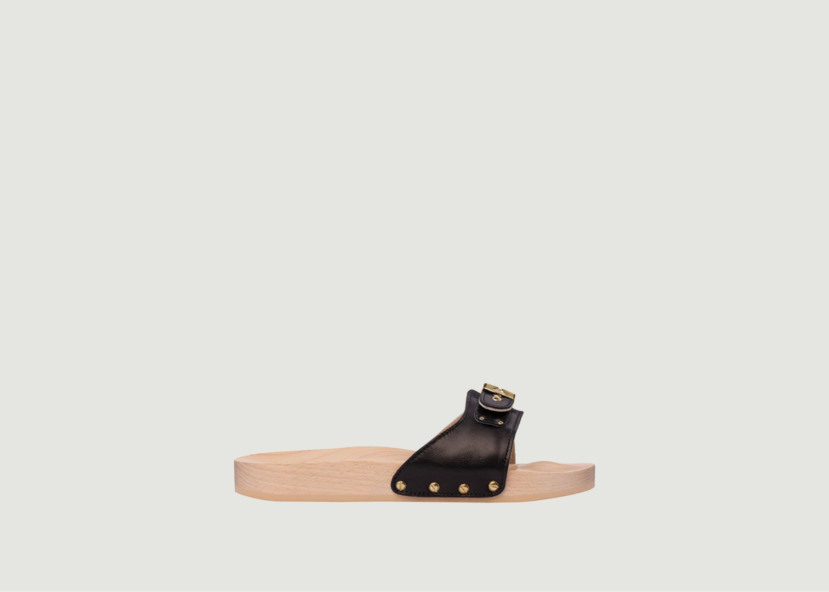 Flache Sandalen aus Leder und Holz Pescura - Scholl