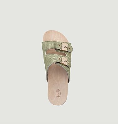 Pescura sandals in leather and wood