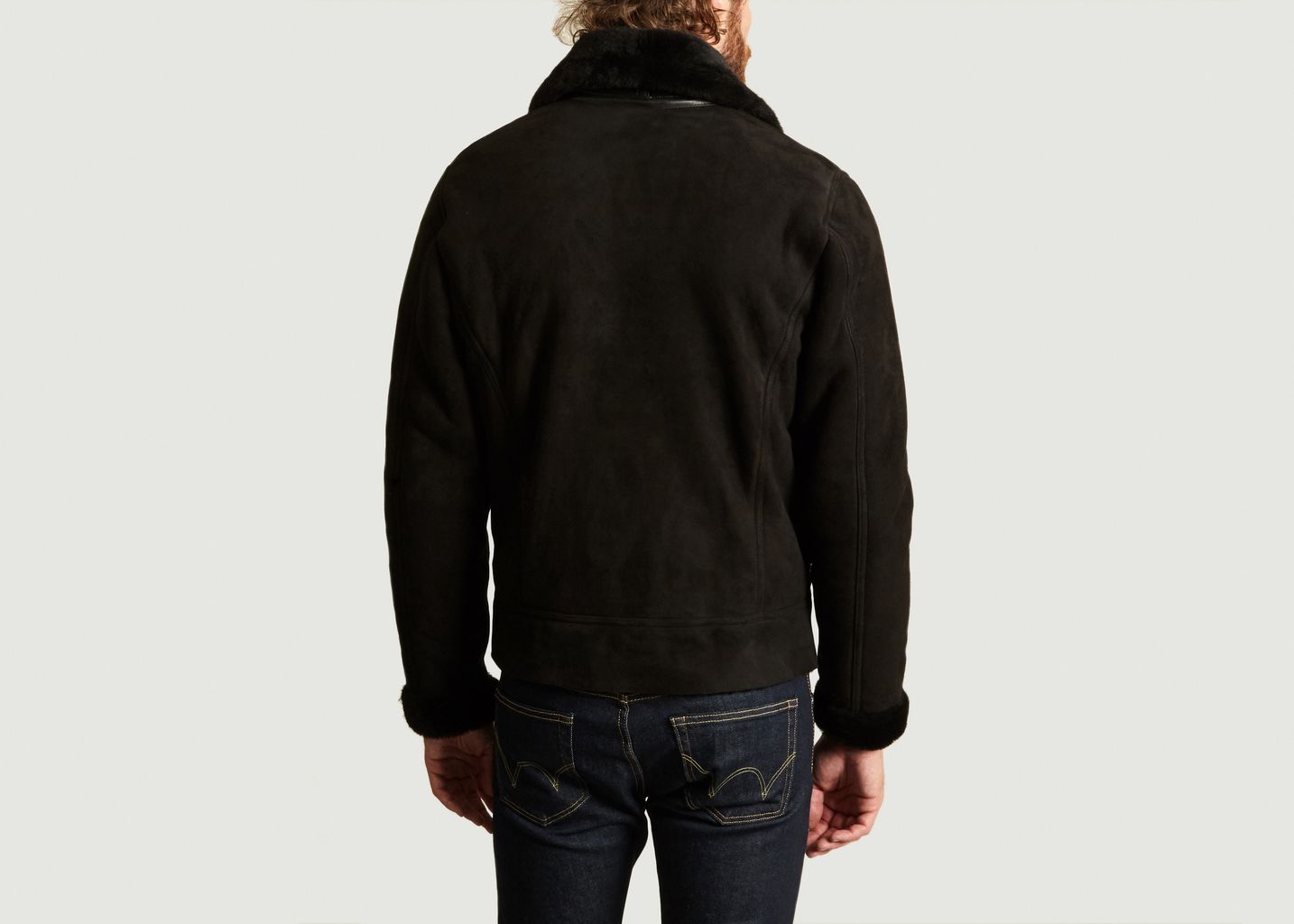 Soldes Blouson Bombardier En Cuir De Mouton LC B100 S Noir ...