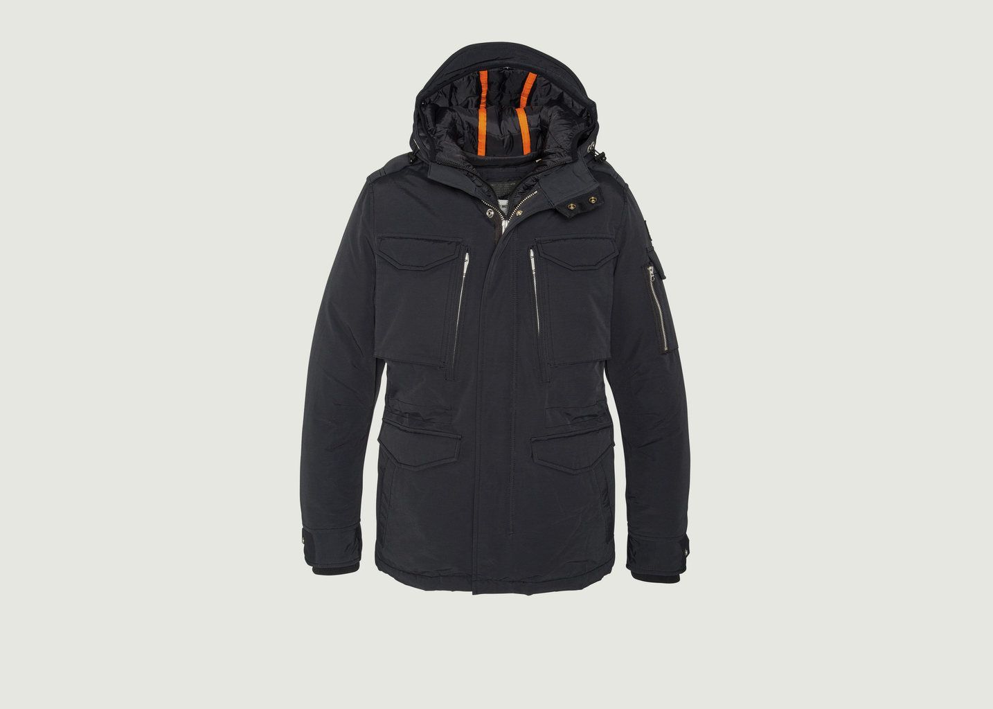 Parka A Poches Avec Capuche Field Noir Schott NYC | L'Exception Parka A Poches Avec Capuche Field Noir Schott NYC | L'Exception