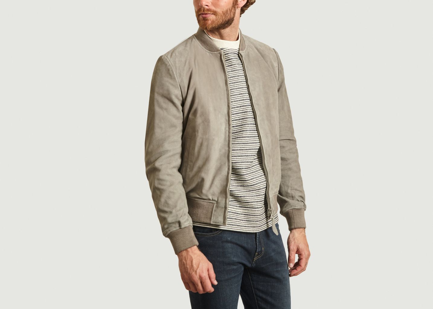 Blouson bomber en cuir velours LC300 - Schott NYC