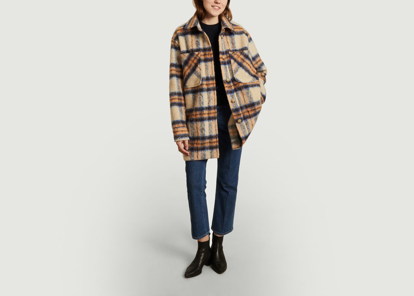Manteau ample à carreaux - Second Female