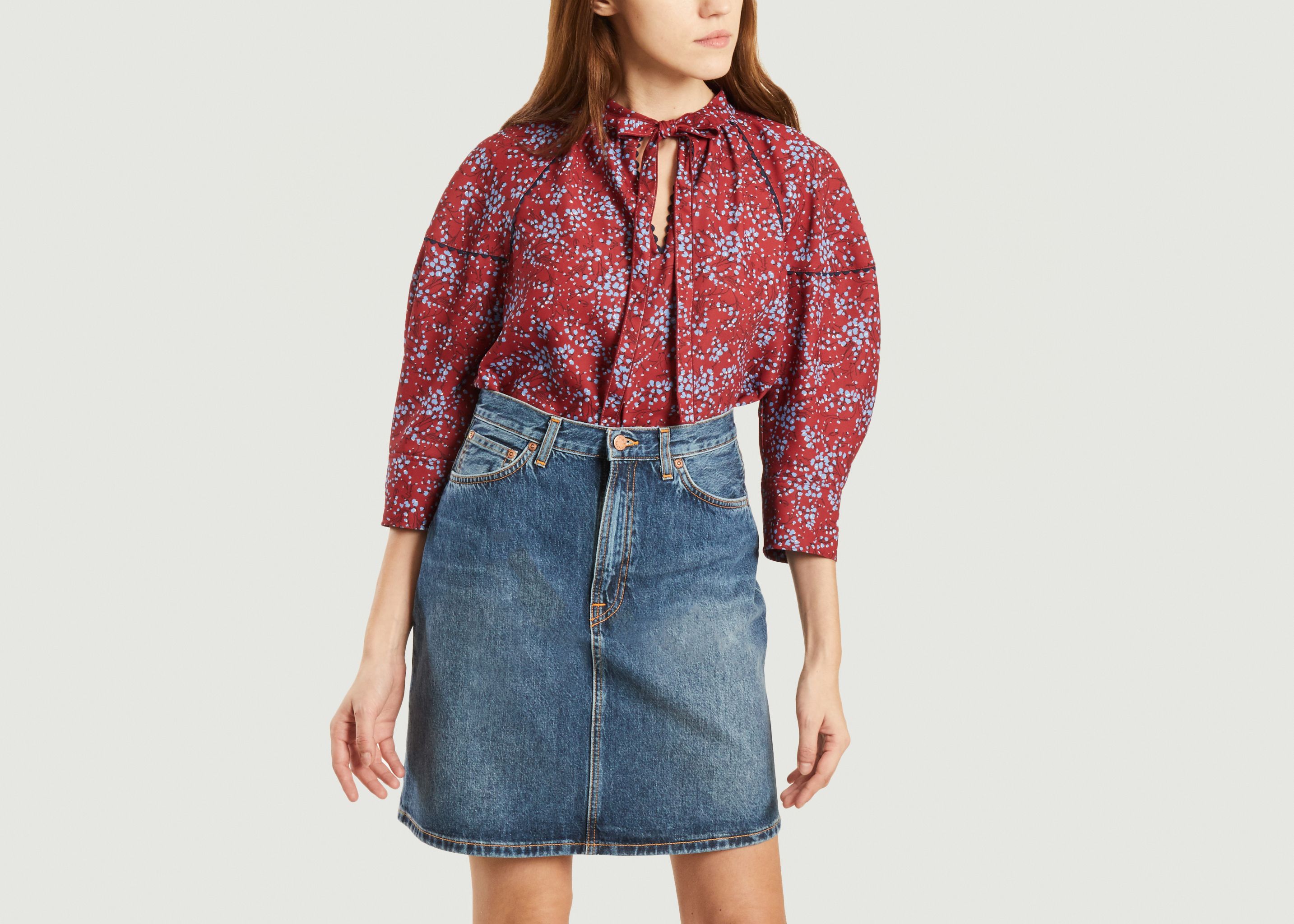 Flower print tie collar blouse - See by Chloé