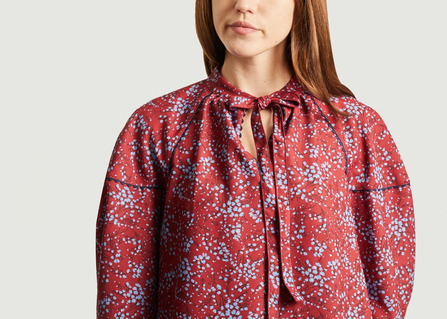 Flower print tie collar blouse - See by Chloé