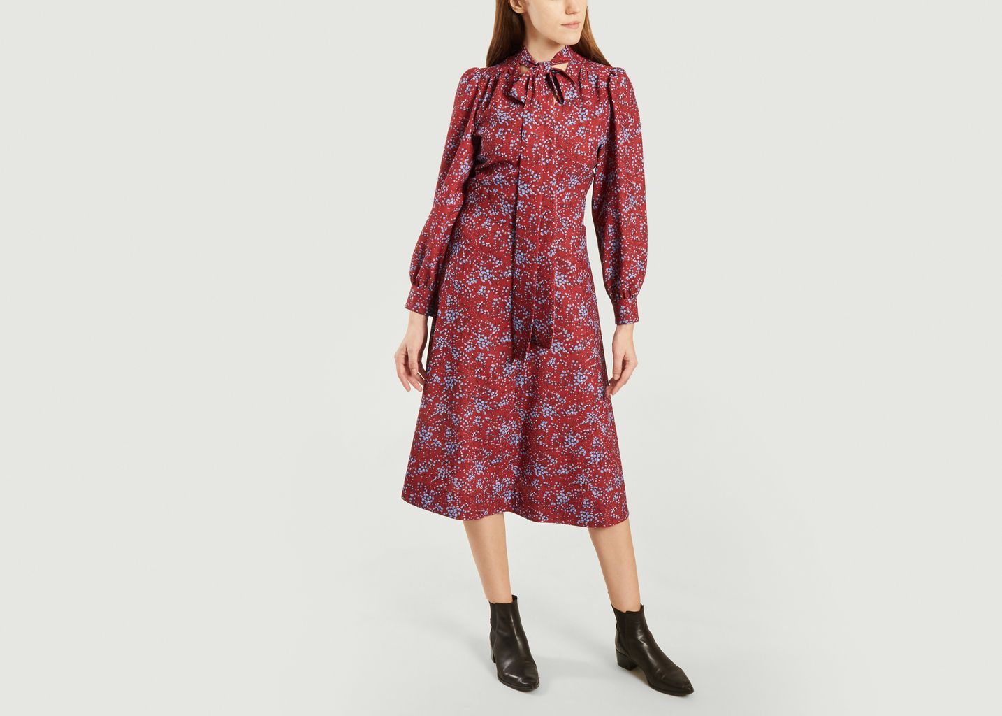 Robe mi-longue imprimée fleuri manches longues - See by Chloé
