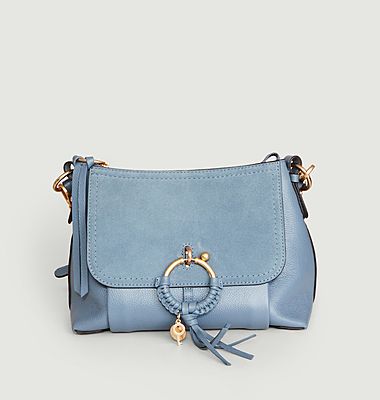 Joan bag in smooth calf leather and suede