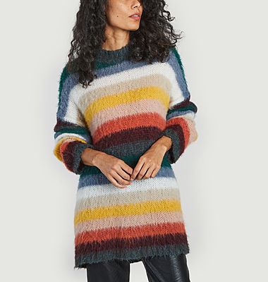 Alpaka-Regenbogen-Pullover