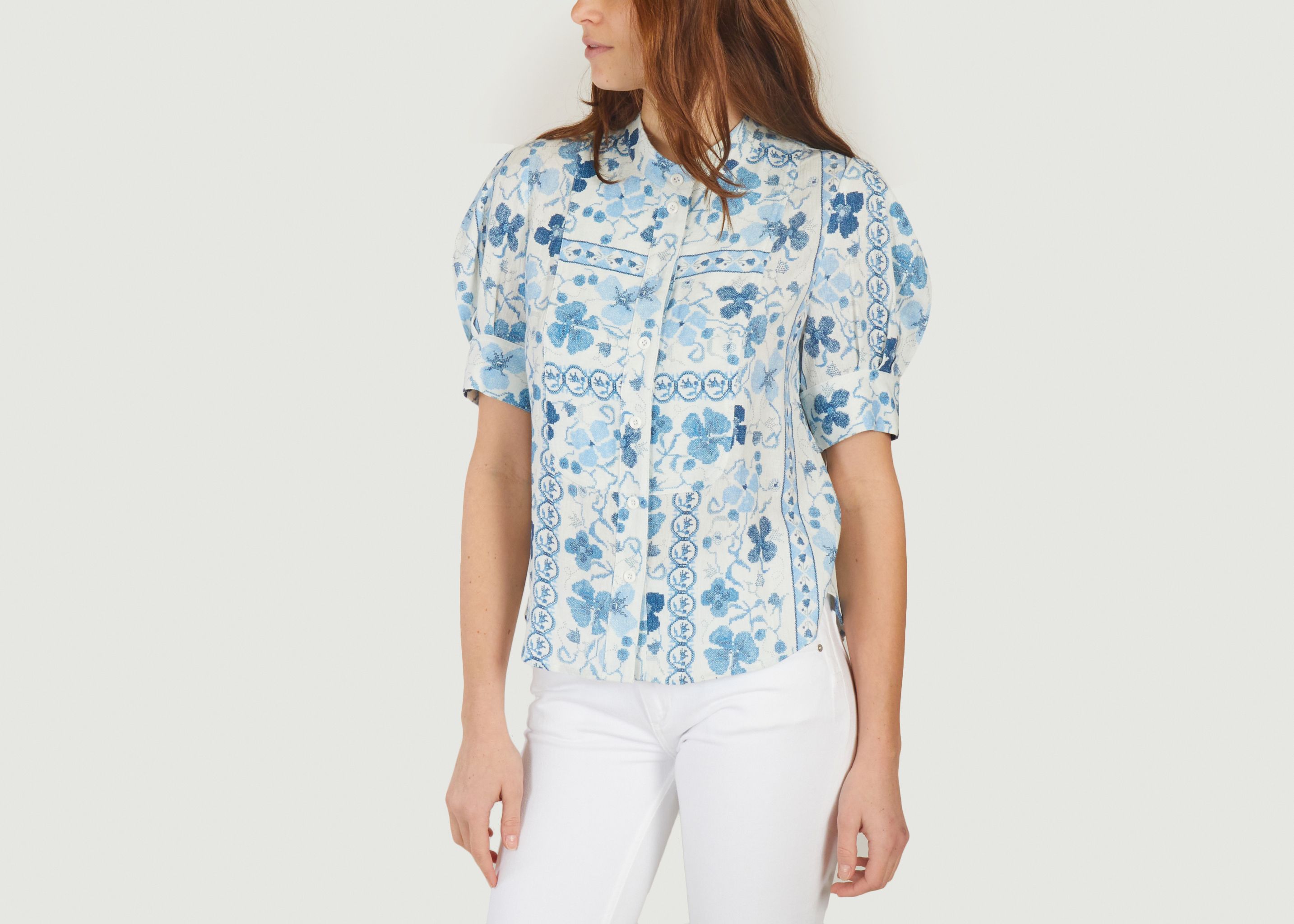 Button-down mao neck top - See by Chloé