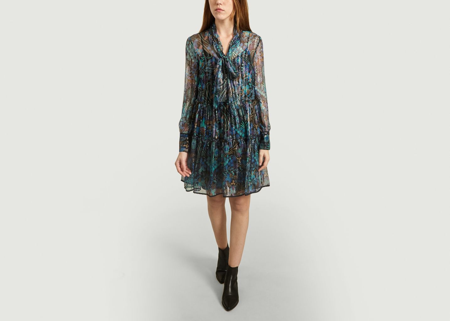 Robe en Mousseline de Soie et Lurex Noir See by Chloé | L’Exception