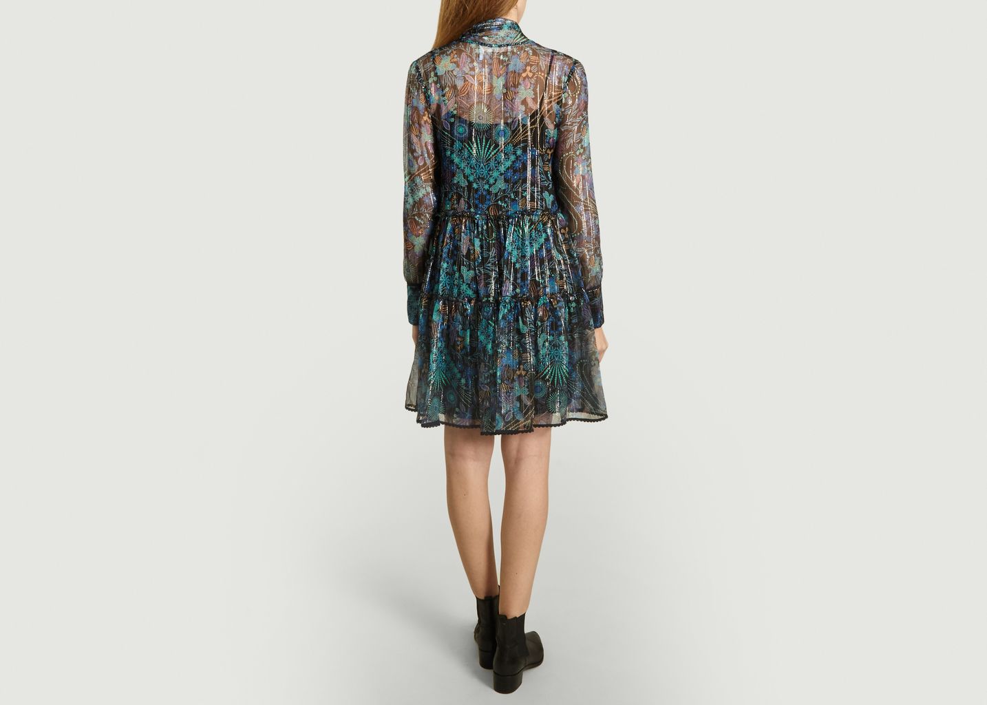 Robe en Mousseline de Soie et Lurex Noir See by Chloé | L’Exception