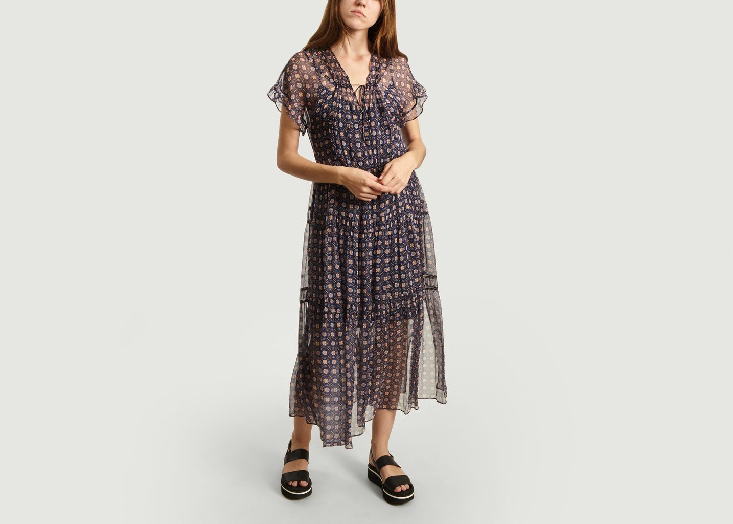 Robe Volantée En Soie Motif Fantaisie - See by Chloé