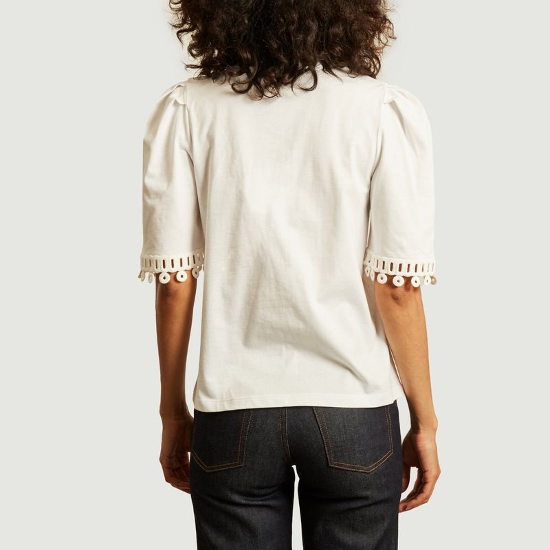 T-shirt en coton avec guipure - See by Chloé
