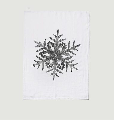 Snowflake Washed Linen Tea Towel