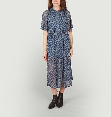 Midi dress with short sleeves and fancy pattern Denise