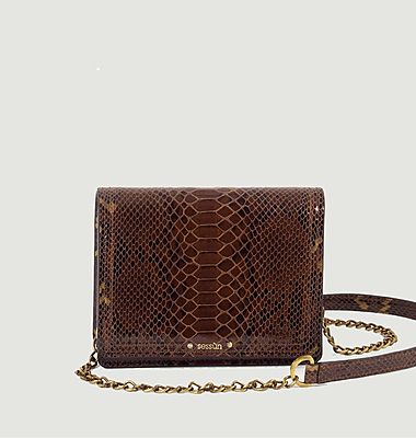 Python effect leather clutch bag Alceo