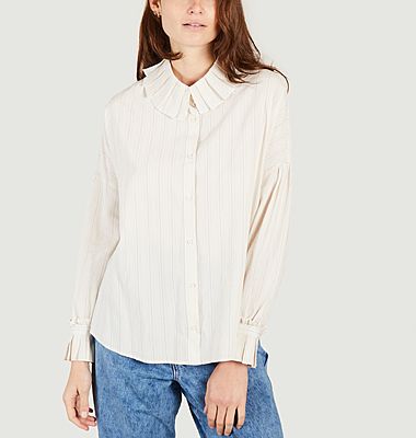 Striped shirt with pleated collar Ceciliette