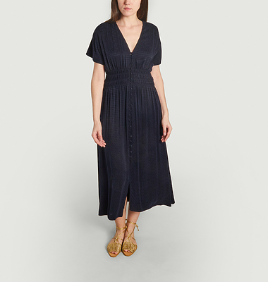 Robe longue texturée manches courtes Gala