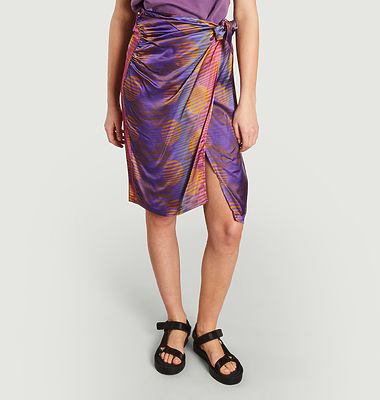 Le Couchant printed wrap skirt