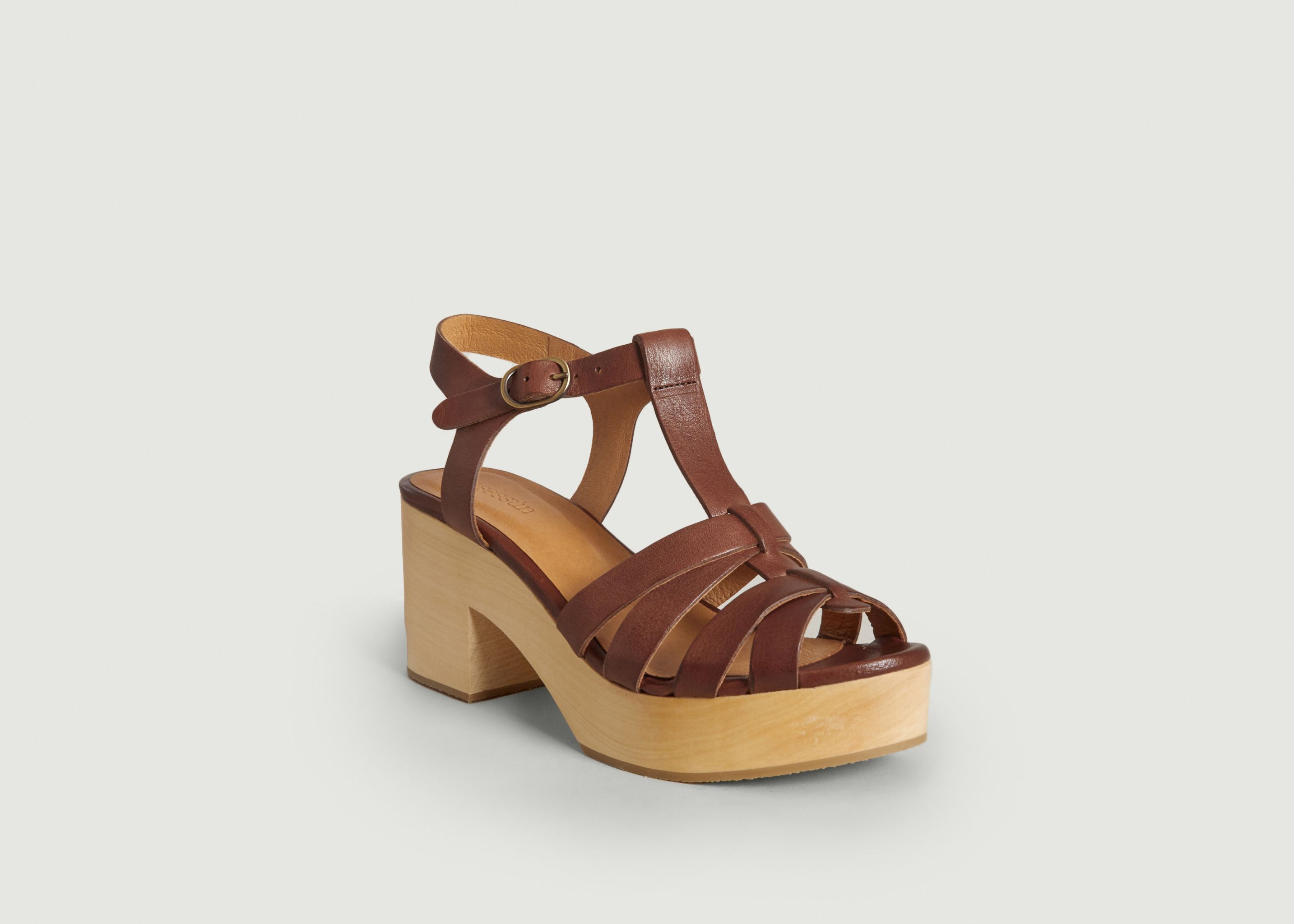 Leather and wood sandals Stipa - Sessun