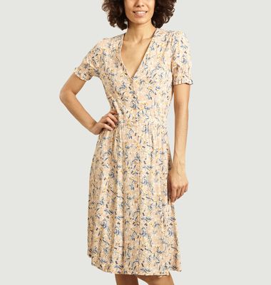 Robe boutonnée motif fleuri Madoura