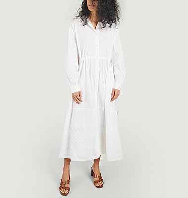 Robe-chemise longue en coton Ava