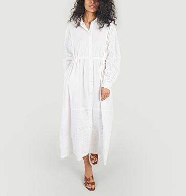 Robe-chemise longue en coton Ava