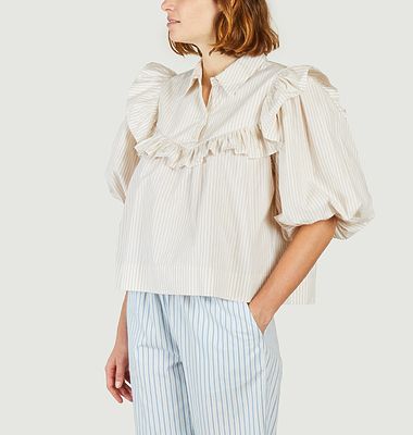 Ipani short-sleeve striped blouse