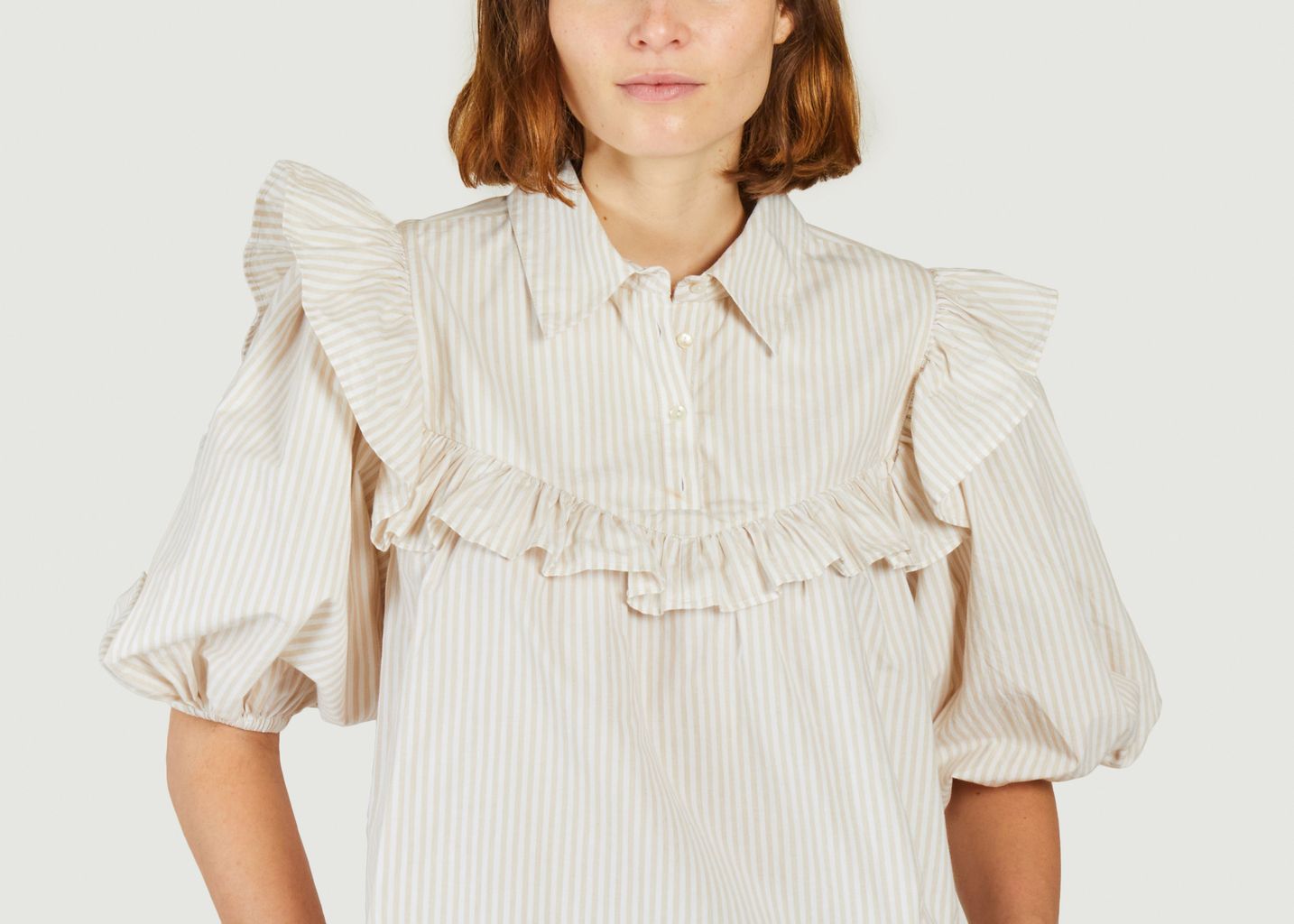 Ipani short-sleeve striped blouse - Skall Studio