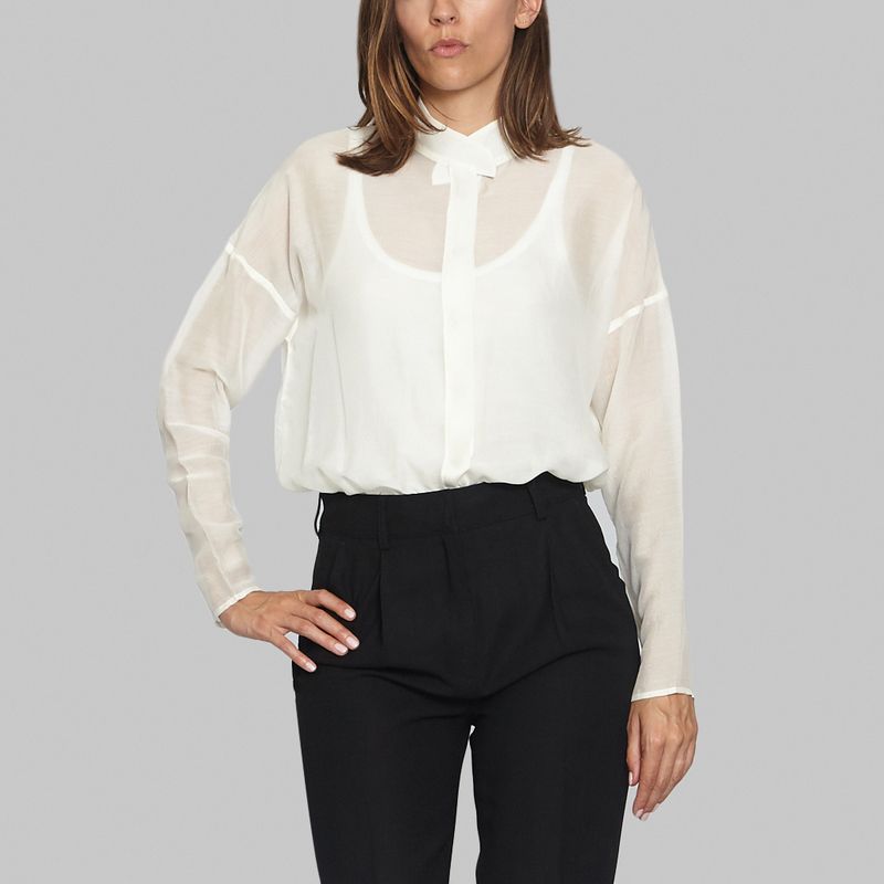 Officer Collar Shirt Ivory Slash Brand 