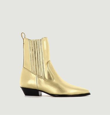 Abbey laminated leather boots