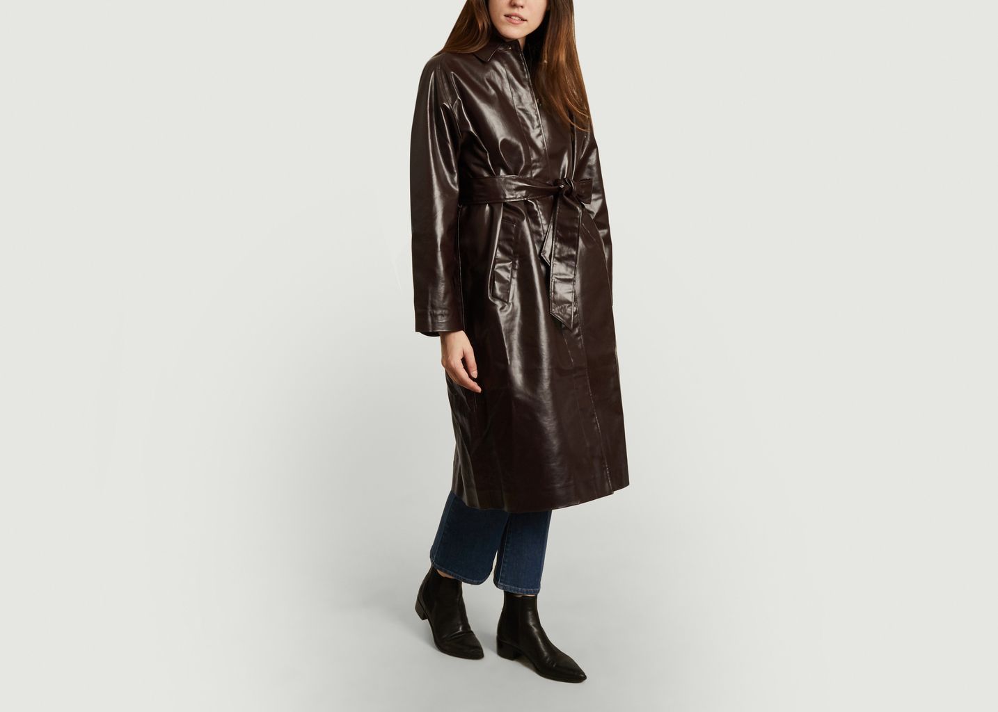 Manteau ceinturé effet cuir Laurent - Soeur