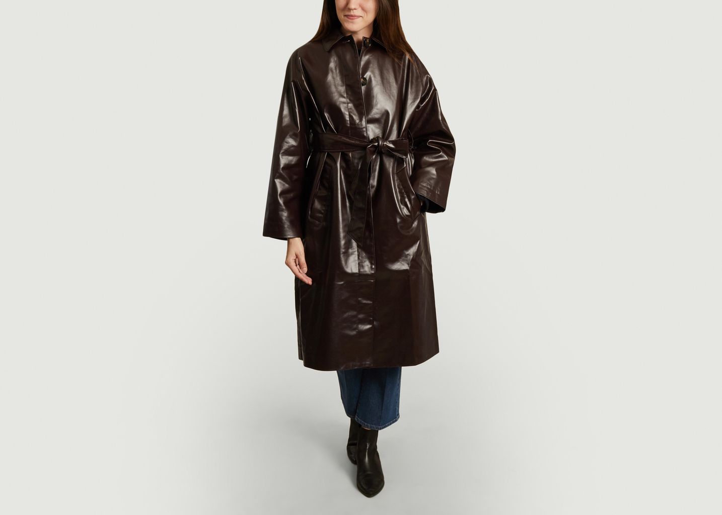 Manteau ceinturé effet cuir Laurent - Soeur