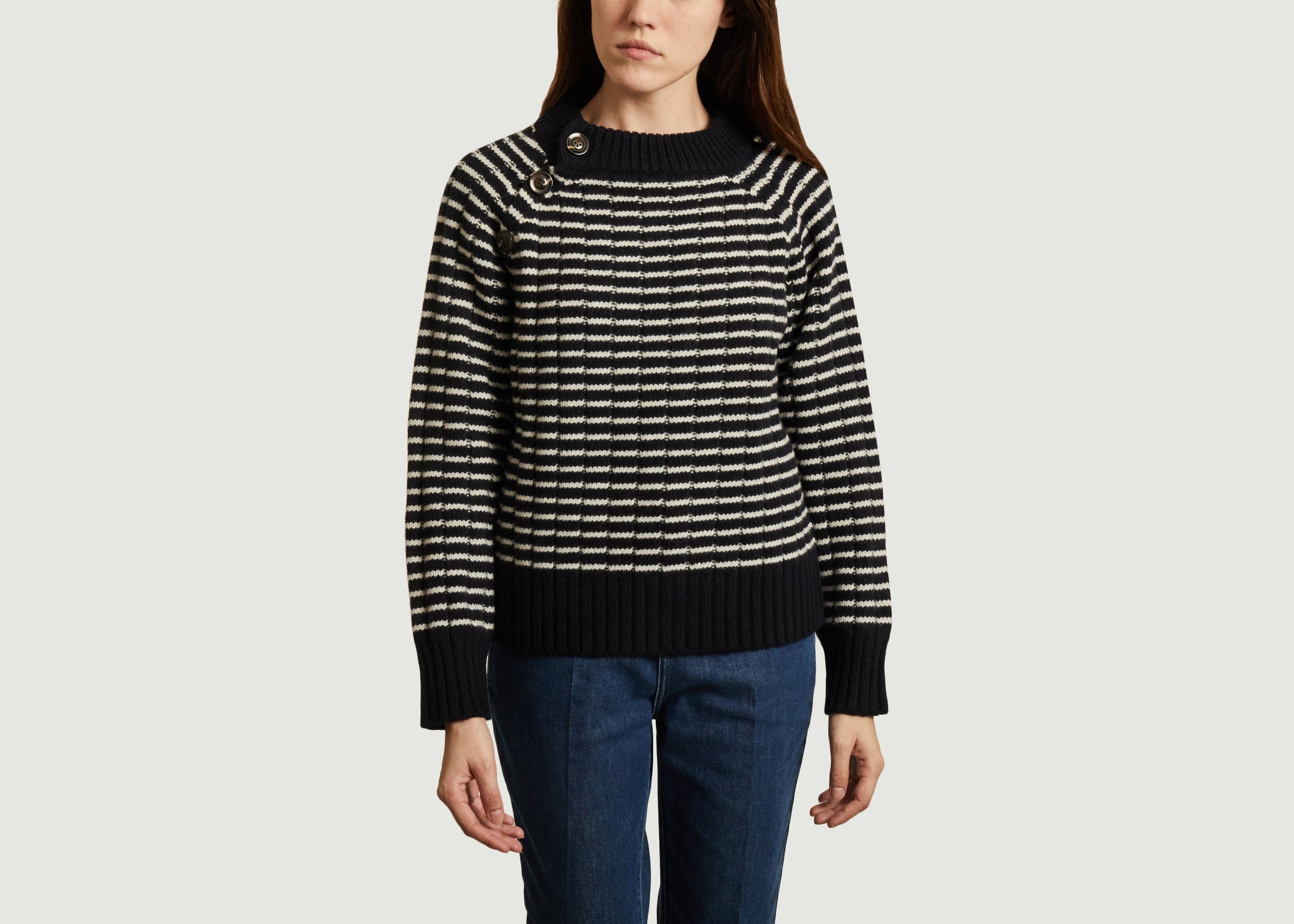Marin crew neck striped sweater - Soeur