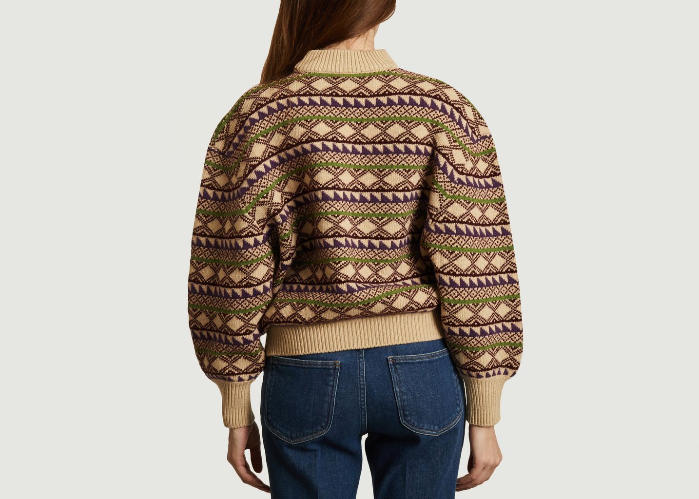 Nebraska crew neck jacquard sweater - Soeur