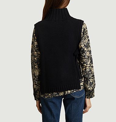 Pull sans manche col montant Or