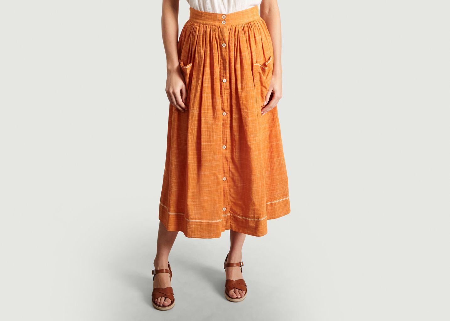 Delhi Cotton Midi Skirt - Soeur